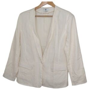 Noa Noa | Women's Cream Linen Blazer | Size L